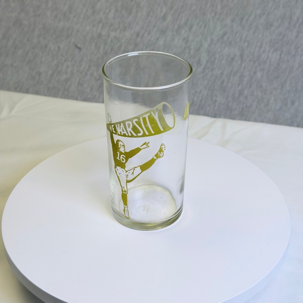 Vintage The Varsity Atlanta Football Kicker #16 Drinking Glass Tumbler Green - Picture 2 of 7
